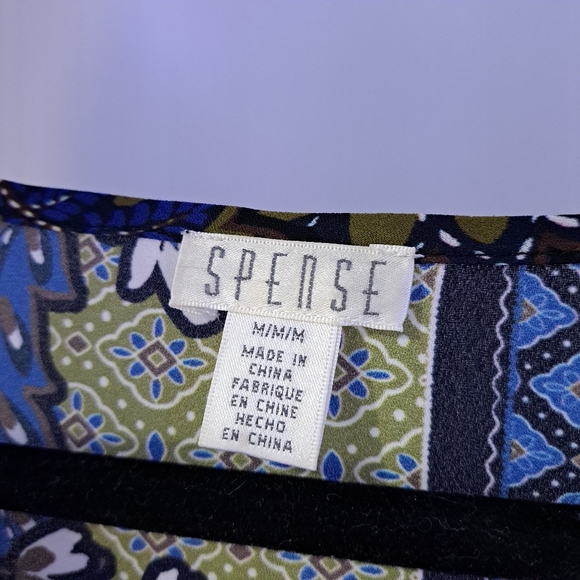 Spense | Floral blouse yellow, blue & black / long sleeve women's top - Picture 8 of 13